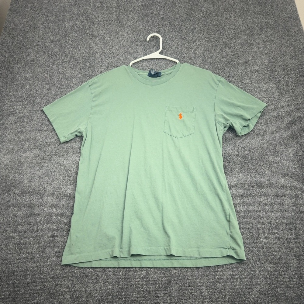 Polo Ralph Lauren T Shirt Mens M Green Cotton Pocket Short Sleeve Classic Casual